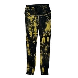 Good American Tie Dye Athletic Leggings | Black/Yellow | XS (00-0)
